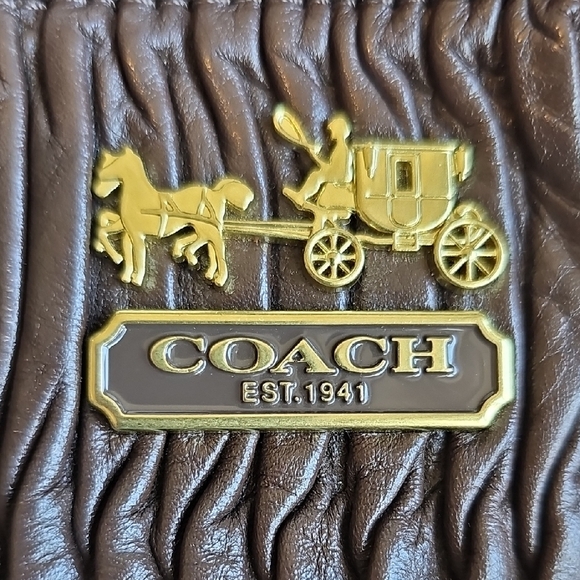 Coach 2011 Madison Gathered Leather Sophia Satchel Chocolate Brown - Picture 3 of 13